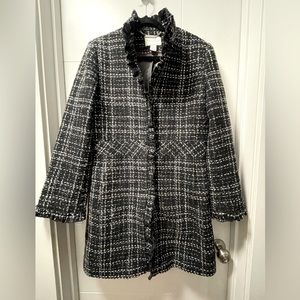 ~SOLD~WHBM Black & White Tweed Peacoat